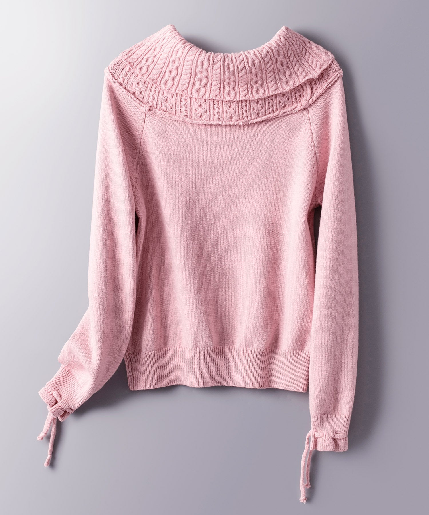 セゾンドパピヨン SAISON DE PAPILLON 2wayネックニットプルオーバー (ピンク) ピンク