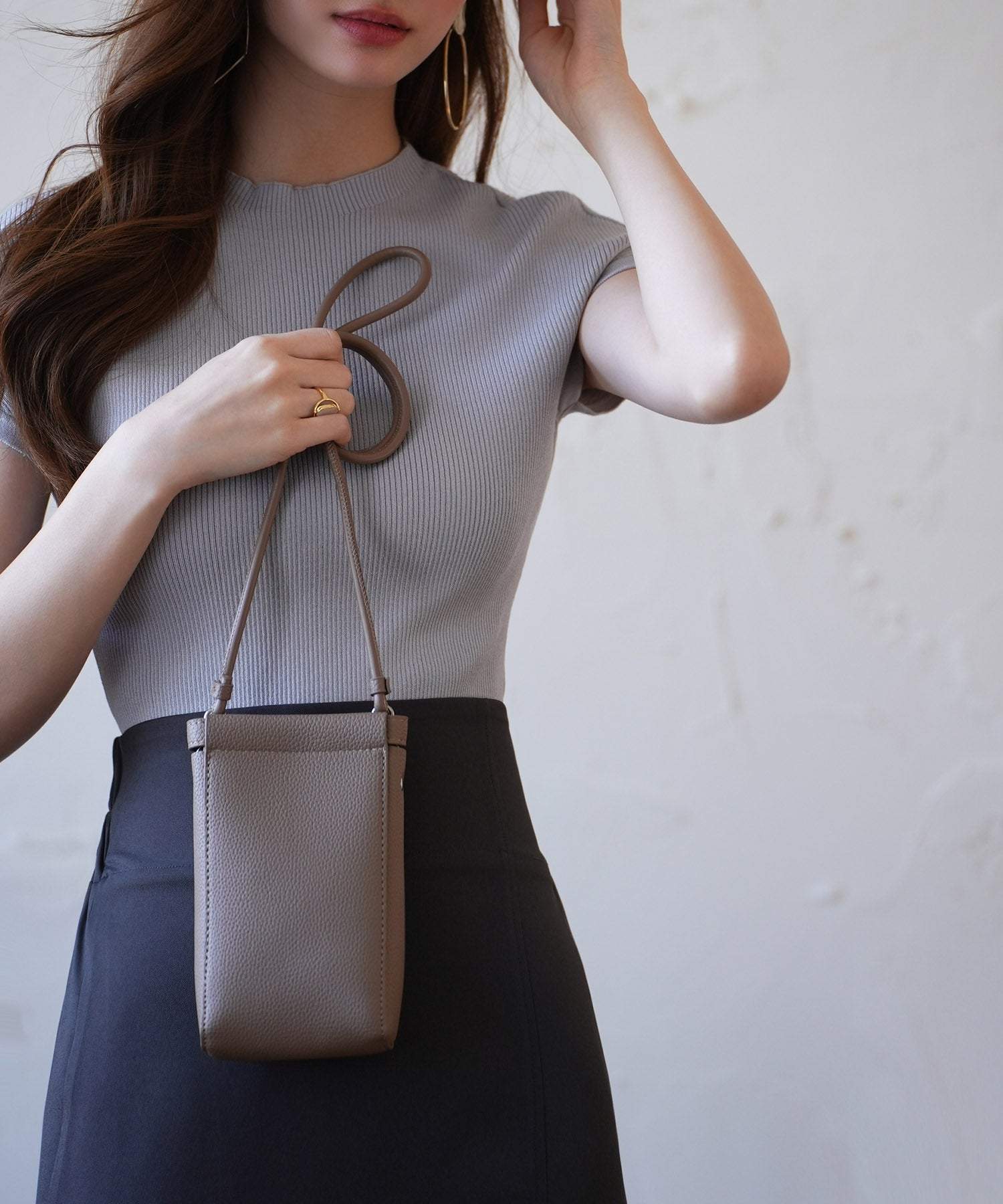 セゾンドパピヨン SAISON DE PAPILLON PUレザーミニショルダー