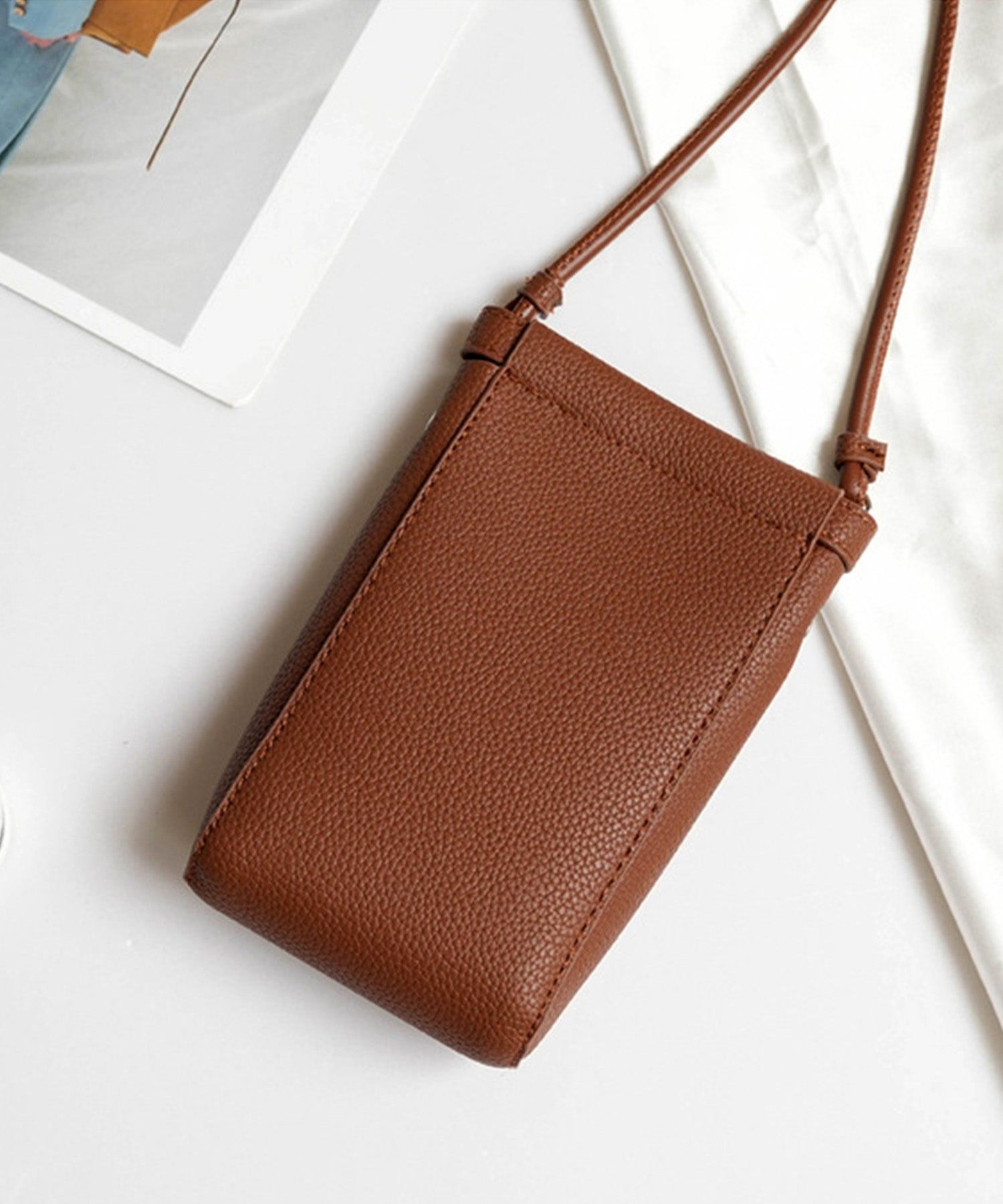 セゾンドパピヨン SAISON DE PAPILLON PUレザーミニショルダー (ブラウン) ブラウン