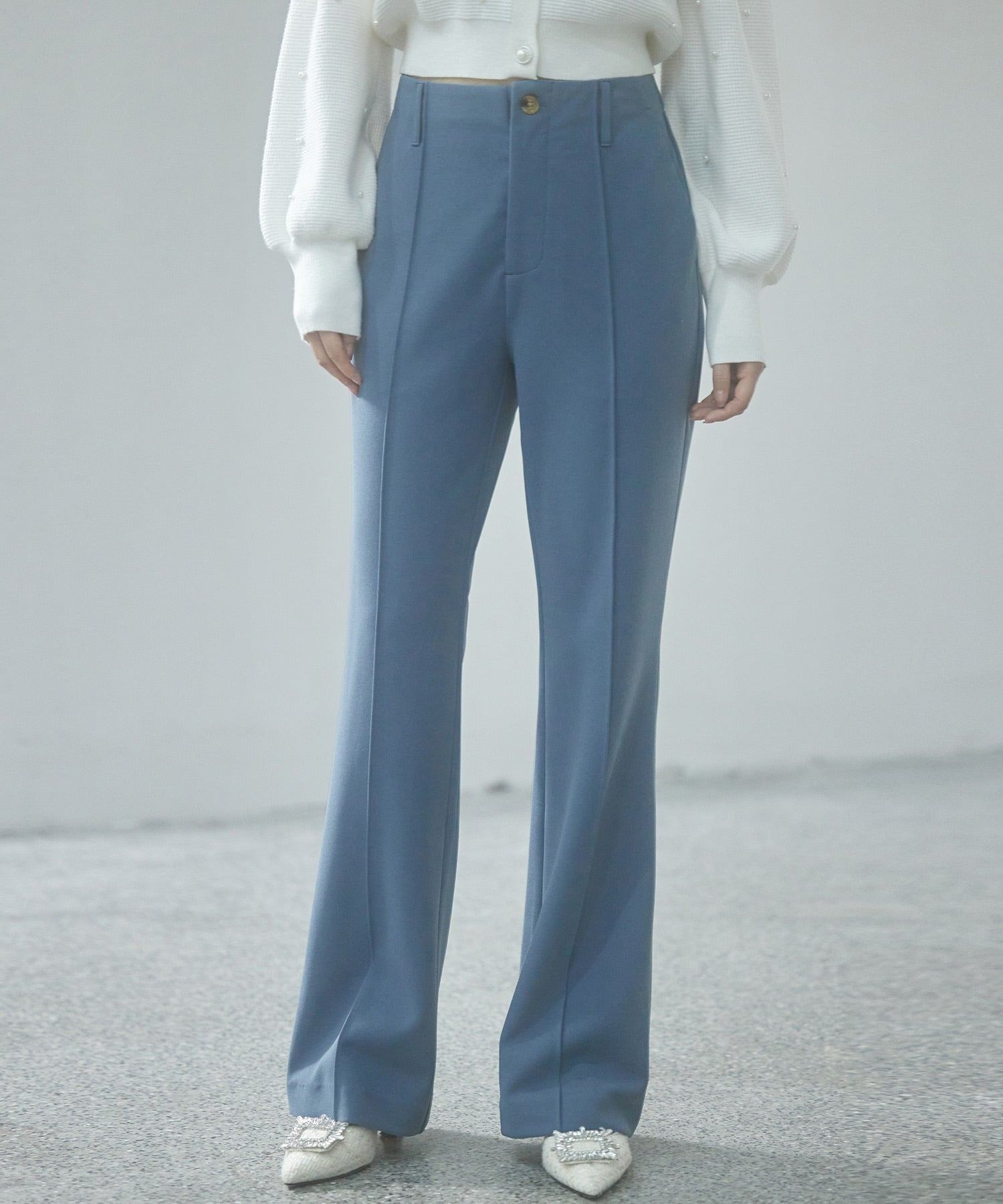 セゾンドパピヨン SAISON DE PAPILLON ストレッチフレアパンツ