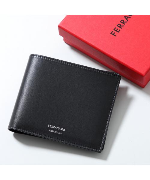 サルバトーレフェラガモ Salvatore Ferragamo FERRAGAMO 二つ折り財布 66 1328 小銭入れなし (001/NERO/ブラック) 001/NERO/ブラック