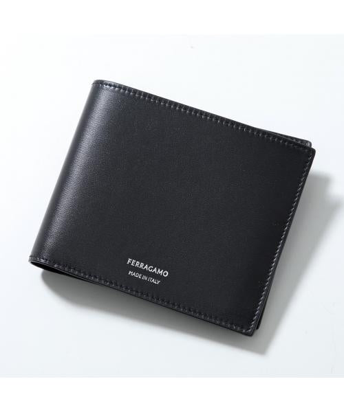 サルバトーレフェラガモ Salvatore Ferragamo FERRAGAMO 二つ折り財布 66 1328 小銭入れなし (001/NERO/ブラック) 001/NERO/ブラック