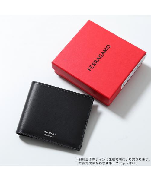 サルバトーレフェラガモ Salvatore Ferragamo FERRAGAMO 二つ折り財布 66 1328 小銭入れなし (001/NERO/ブラック) 001/NERO/ブラック