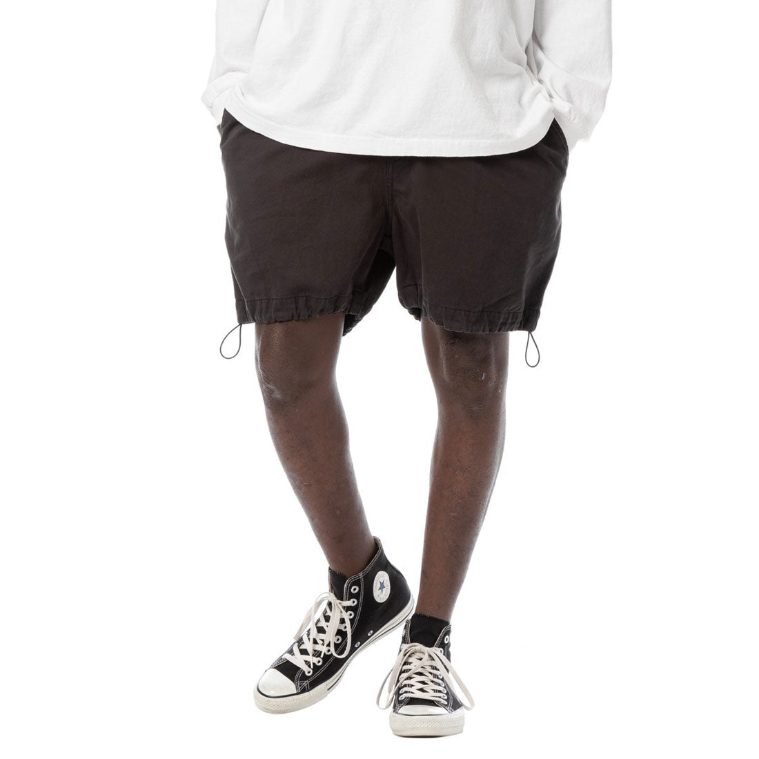 サンディニスタ SANDINISTA Sandinista Vintage Chino Tuck Shorts Overdyed(サンディニスタ ヴィンテージ チノ トラックショーツ オーバーダイ) (VINTAGE BLACK) VINTAGE BLACK