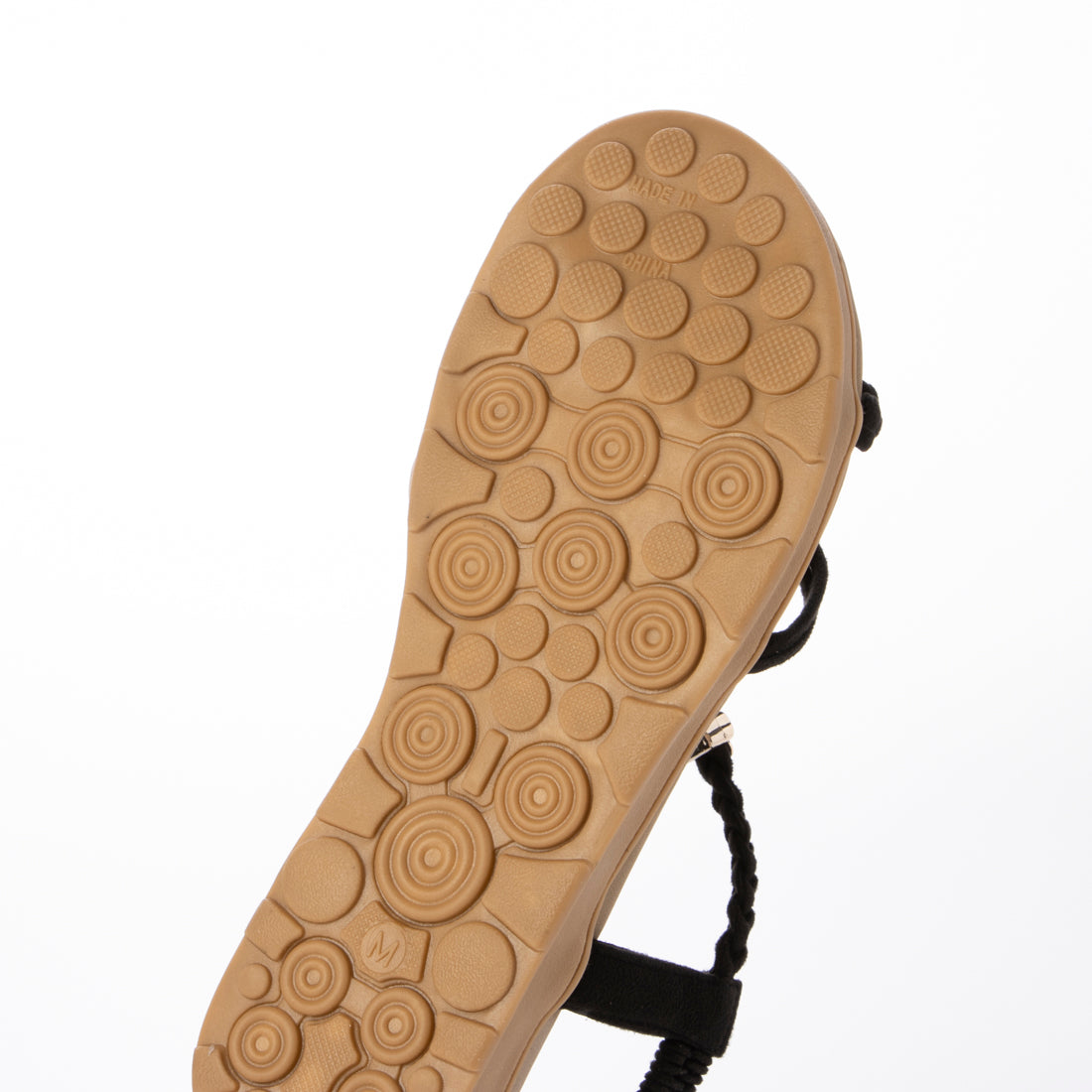 スクランブル Scramble 人気リゾートサンダル編み込みビジュー付きフラットサンダル ぺたんこ (ブラック) ブラック