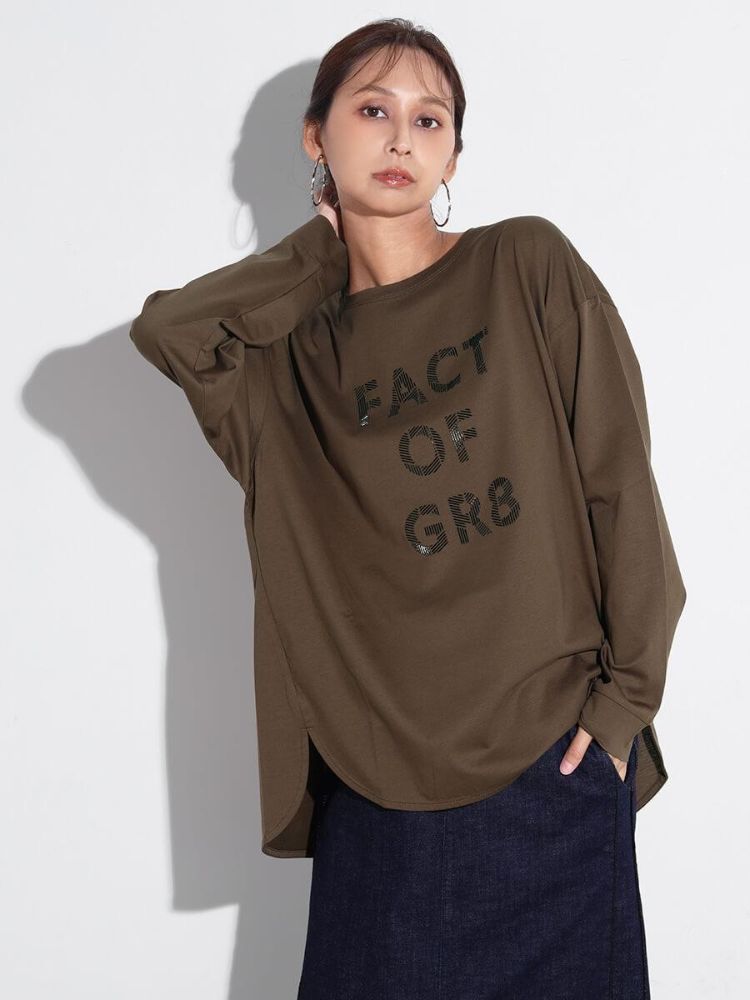 Scott Club SCOTCLUB Three-Dimensional Logo Print Long Sleeve Cut and S