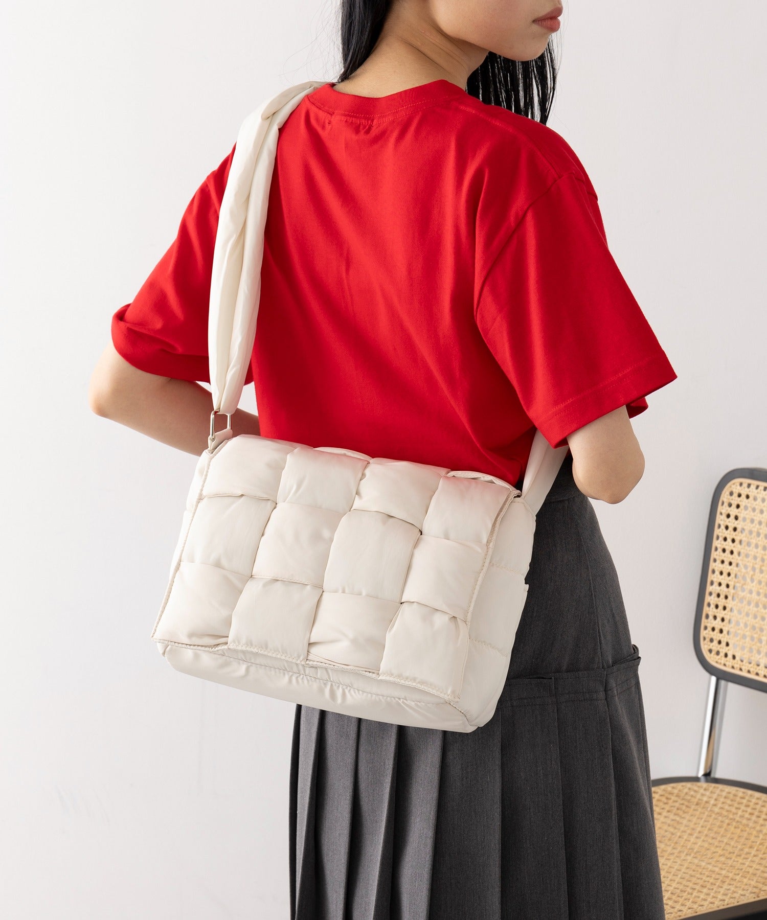 セットアップセブン SETUP7 e.e.p.編み込みショルダー SNBD (オフホワイト) オフホワイト