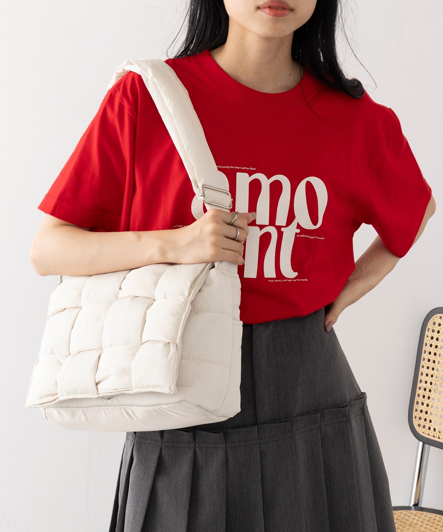 セットアップセブン SETUP7 e.e.p.編み込みショルダー SNBD (オフホワイト) オフホワイト