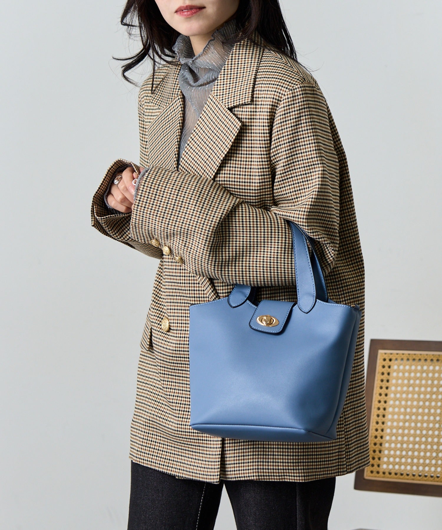 セットアップセブン SETUP7 2Way合皮ツイストロックショルダー SNBD (ブルー) ブルー