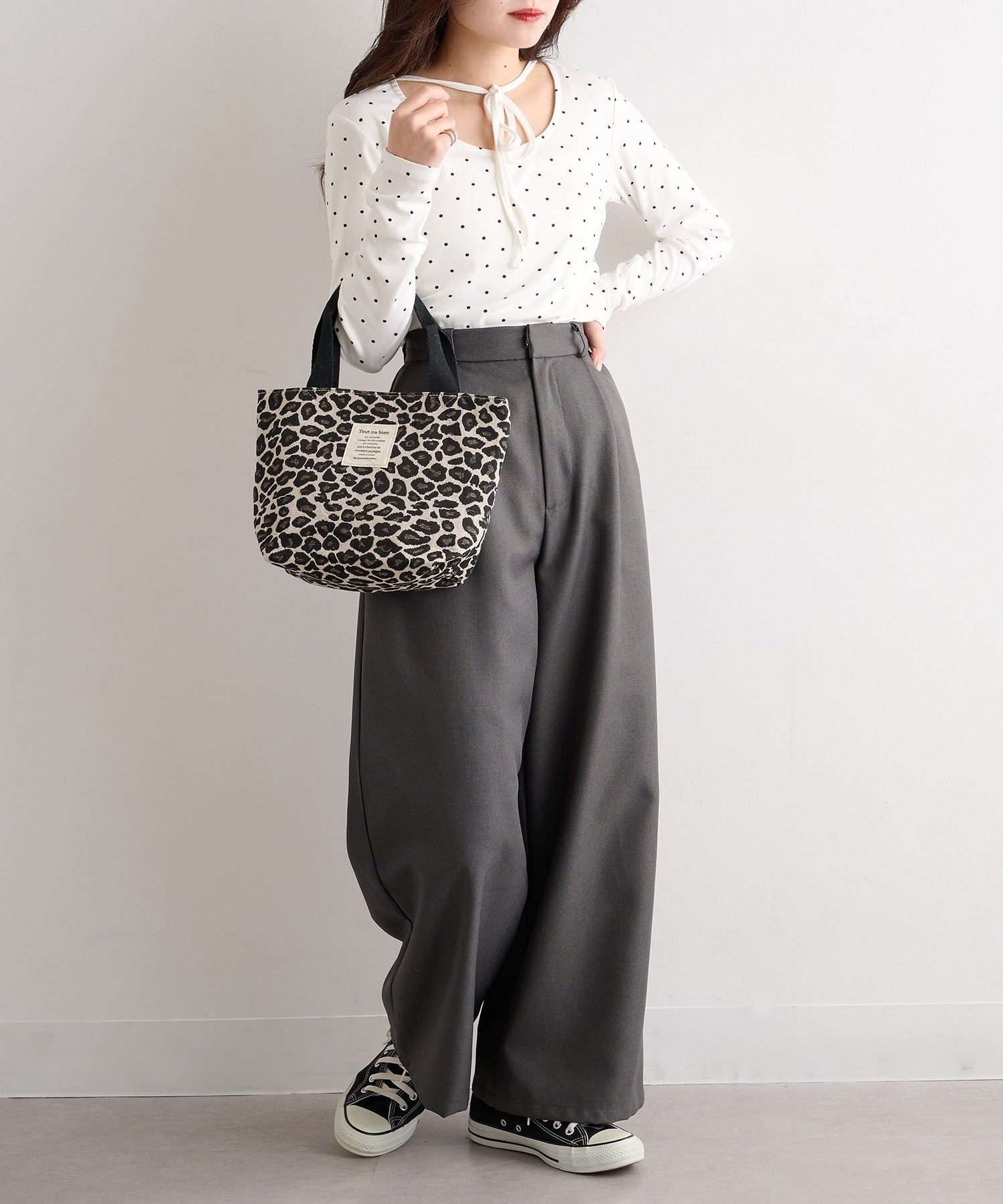 セットアップセブン SETUP7 彩り美ジャガードミニバッグ SNBD (レオパード) レオパード