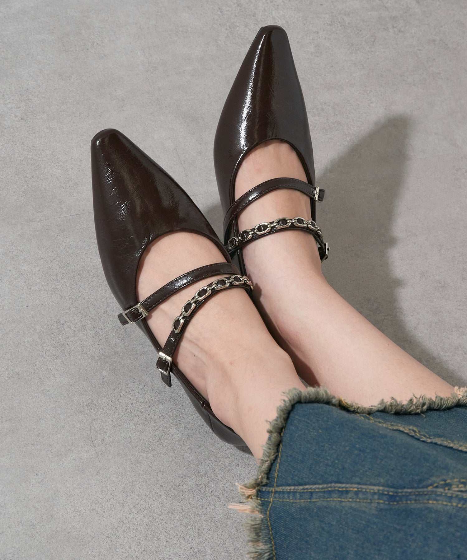 セットアップセブン SETUP7 ダブルストラップパンプス KNF-TP (ブラウン) ブラウン