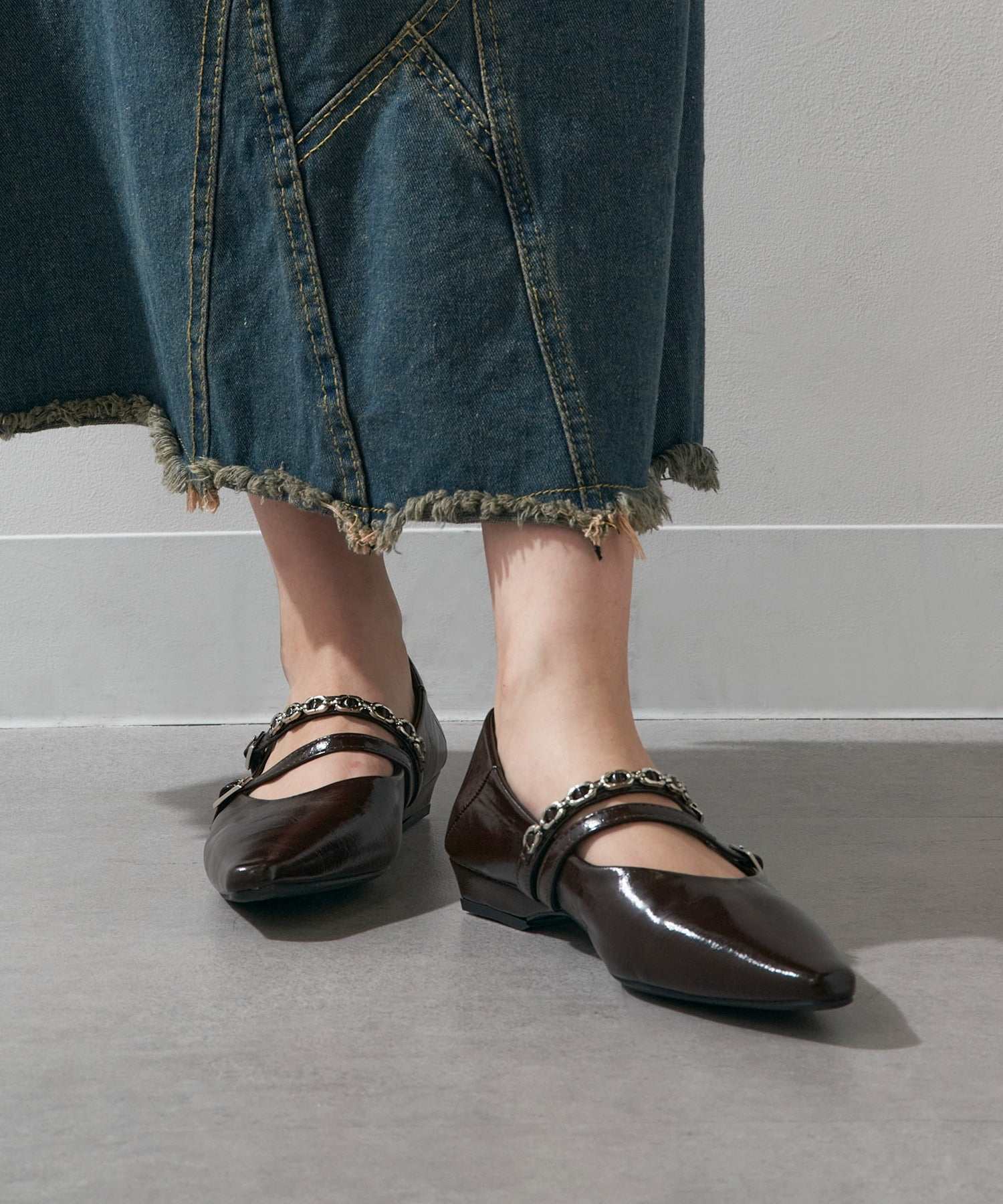 セットアップセブン SETUP7 ダブルストラップパンプス KNF-TP (ブラウン) ブラウン