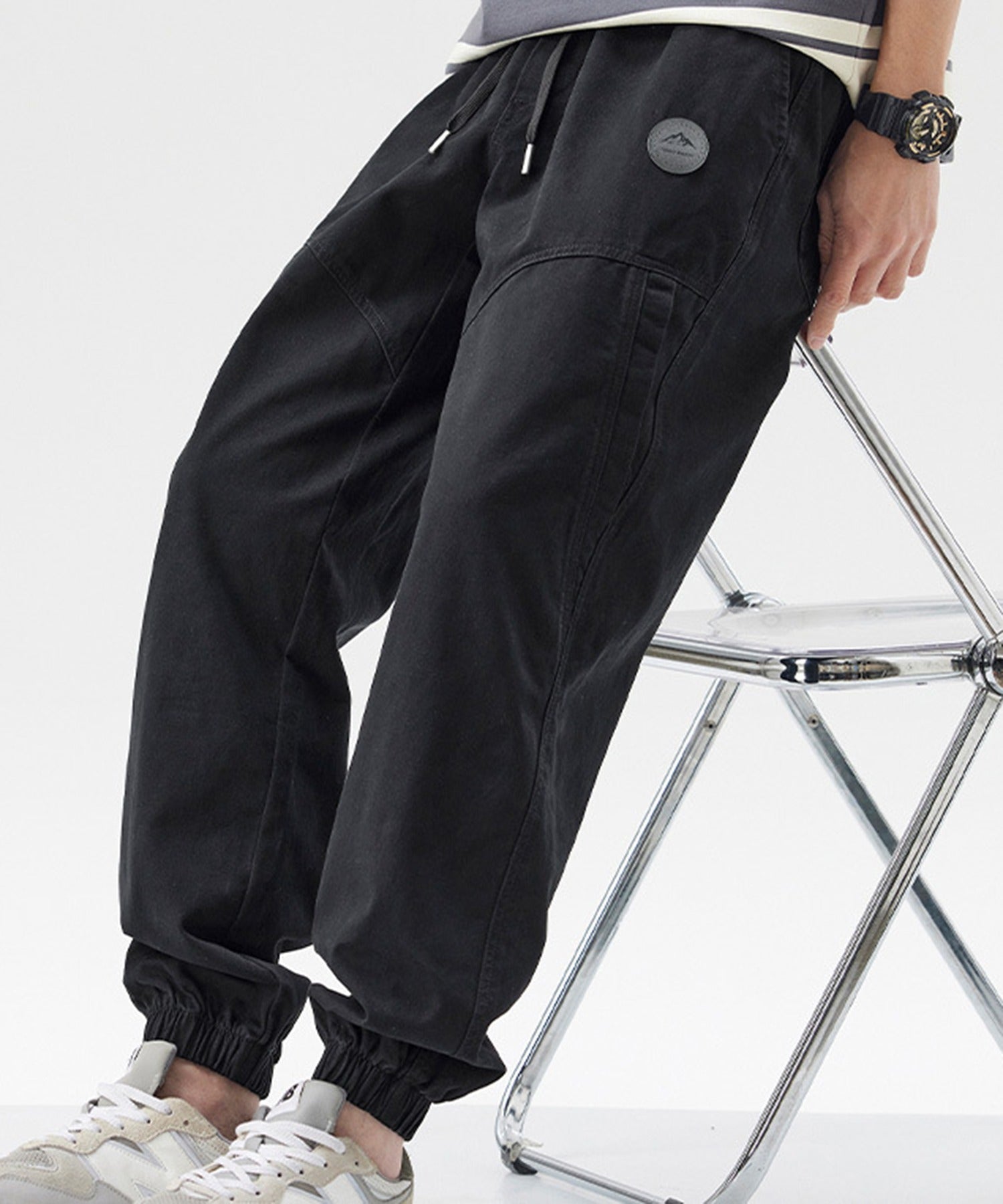 セットアップセブン SETUP7 クロップドコットンスウェットパンツ KNF (ブラック) ブラック