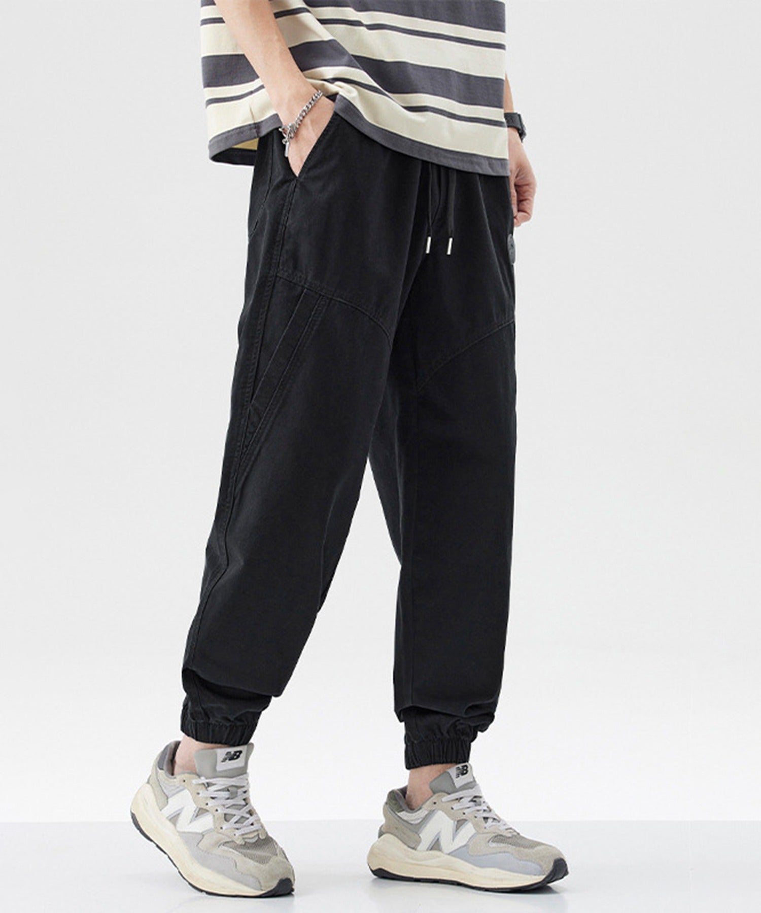 セットアップセブン SETUP7 クロップドコットンスウェットパンツ KNF (ブラック) ブラック