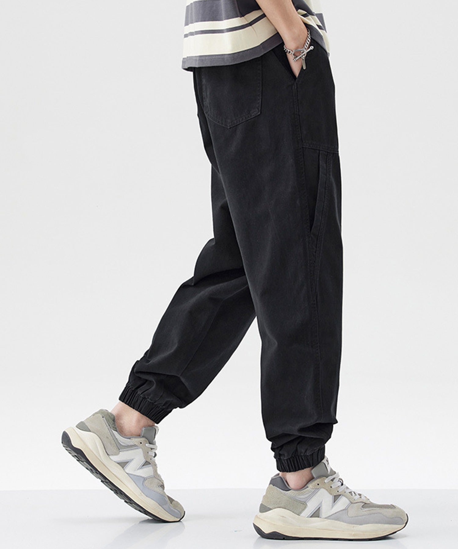 セットアップセブン SETUP7 クロップドコットンスウェットパンツ KNF (ブラック) ブラック