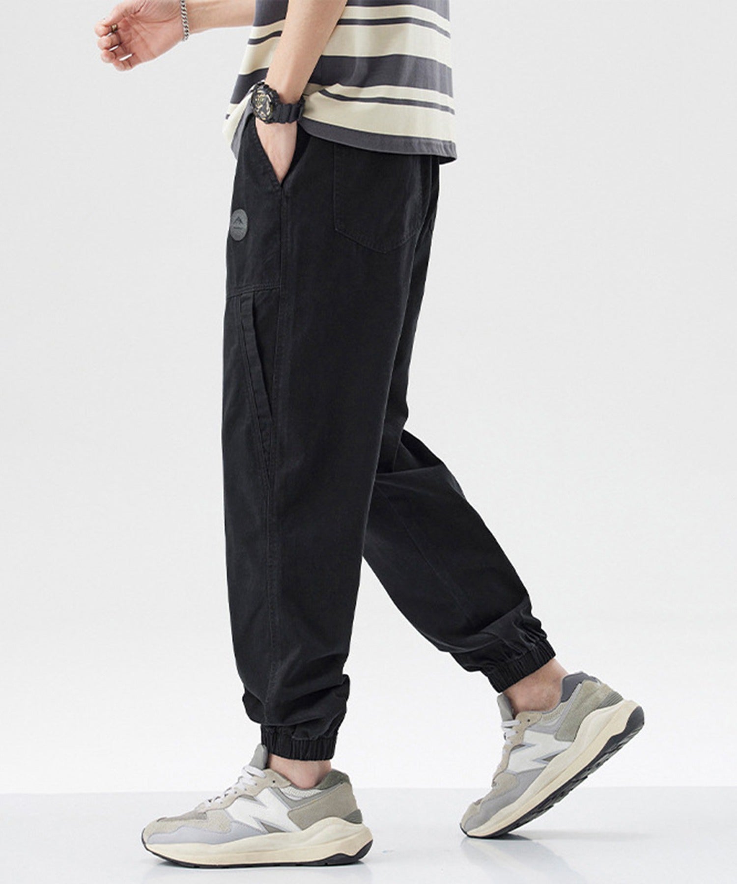 セットアップセブン SETUP7 クロップドコットンスウェットパンツ KNF (ブラック) ブラック