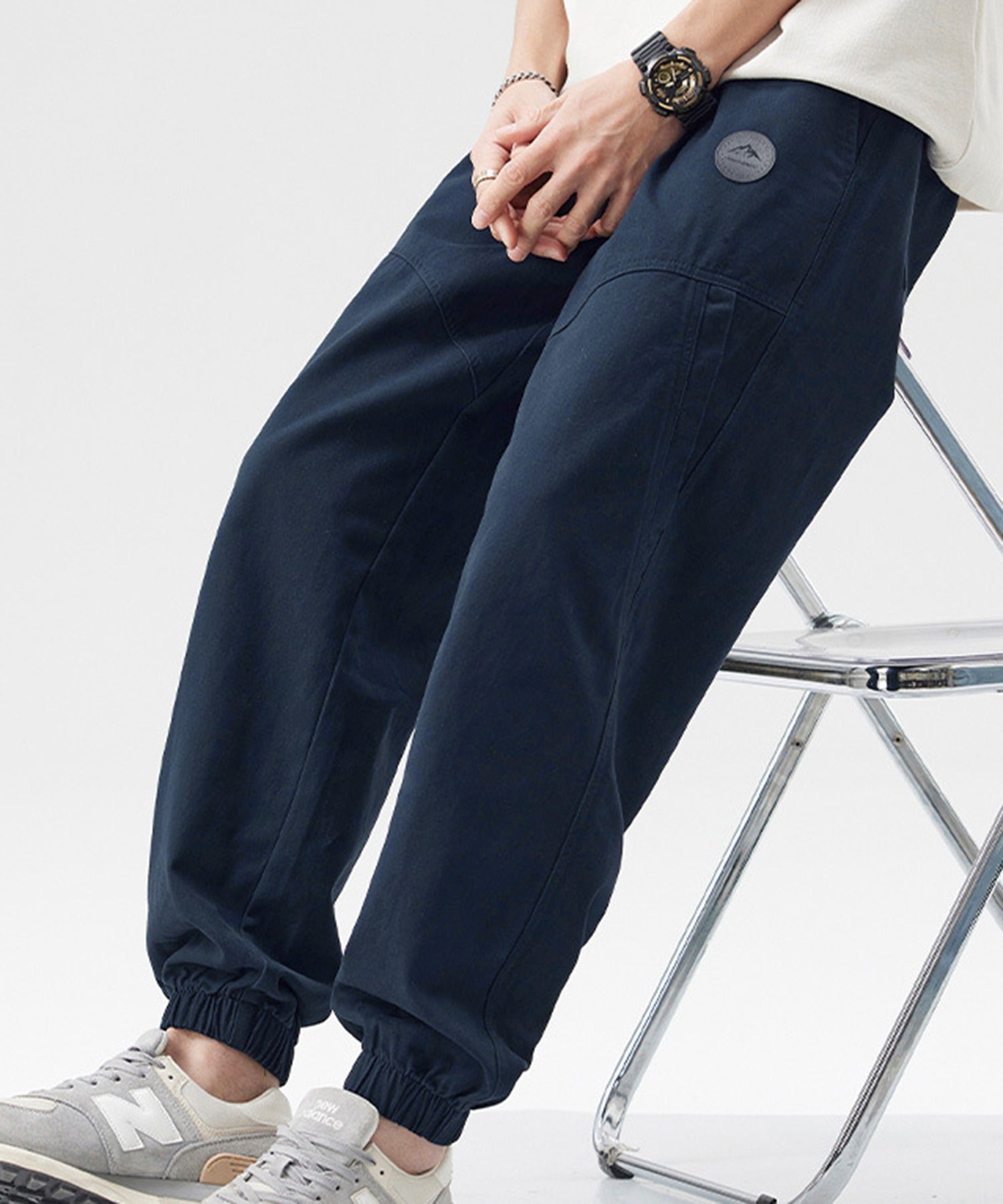 セットアップセブン SETUP7 クロップドコットンスウェットパンツ KNF (ネイビー) ネイビー