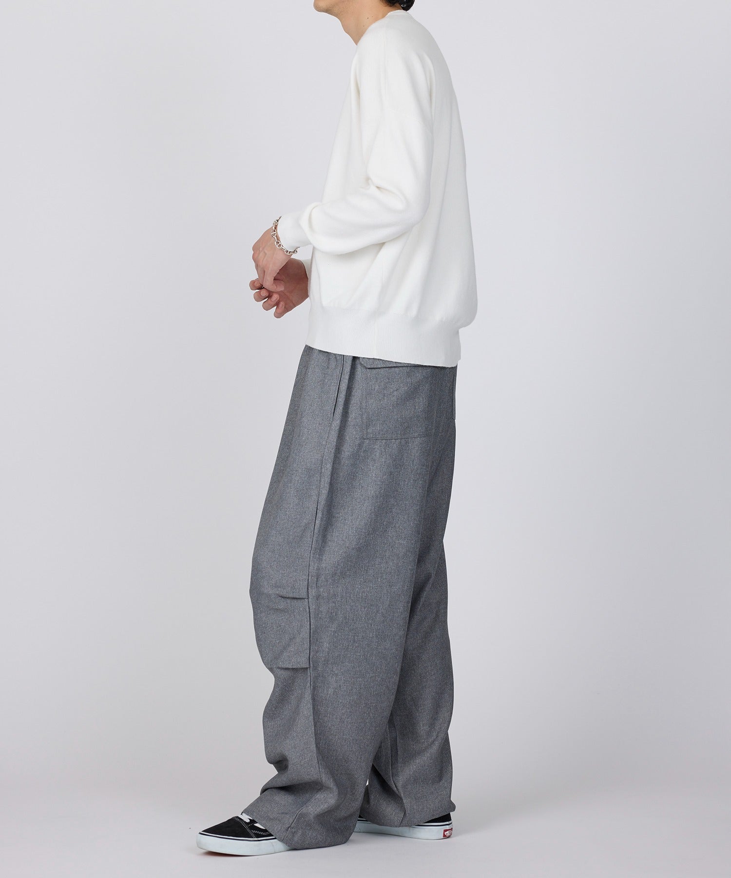 セットアップセブン SETUP7 【ROOT THREE】ポリツイル パラシュートパンツ (グレー) グレー