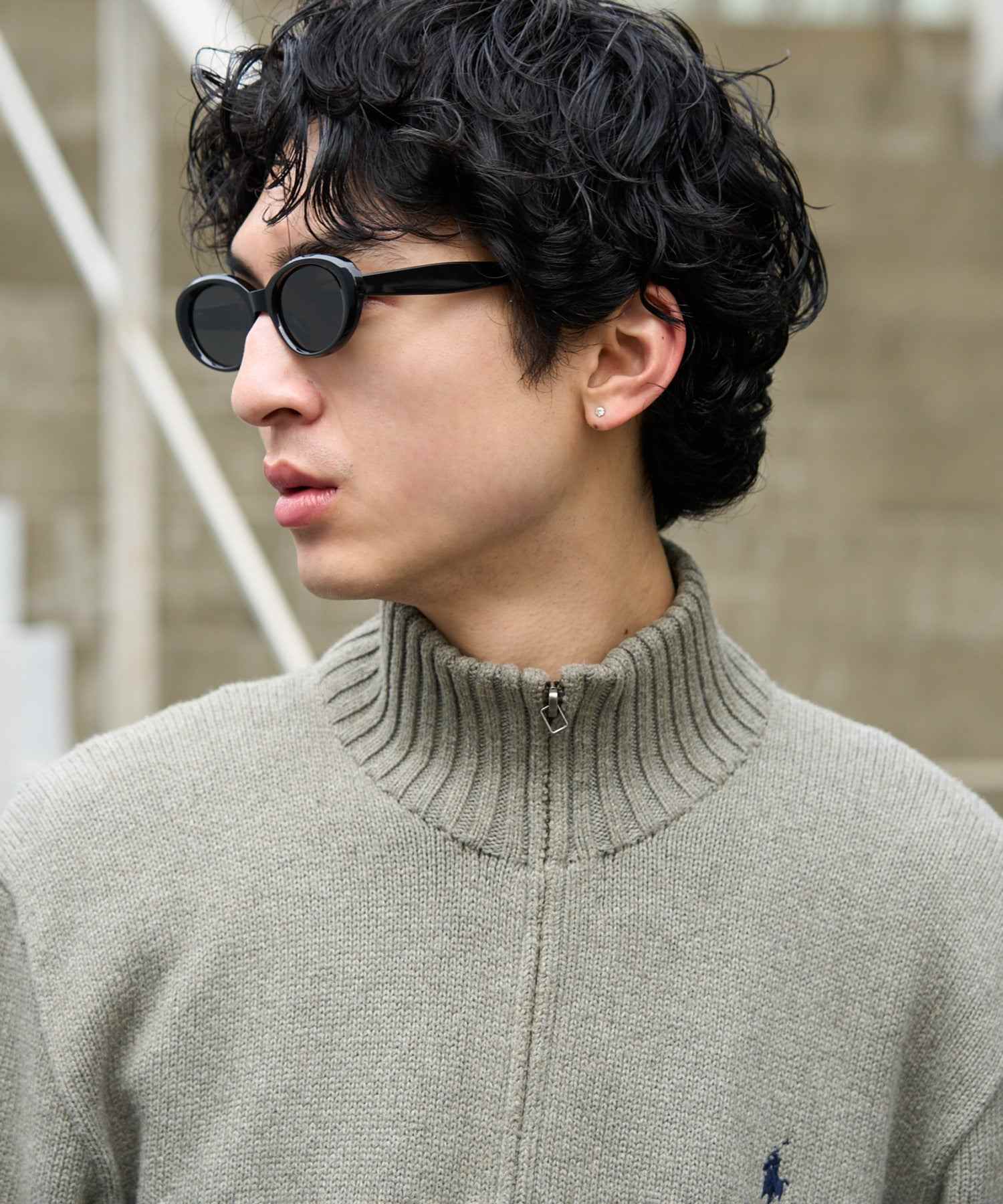 セットアップセブン SETUP7 オーバルデザインサングラス TY8502 (ブラック) ブラック