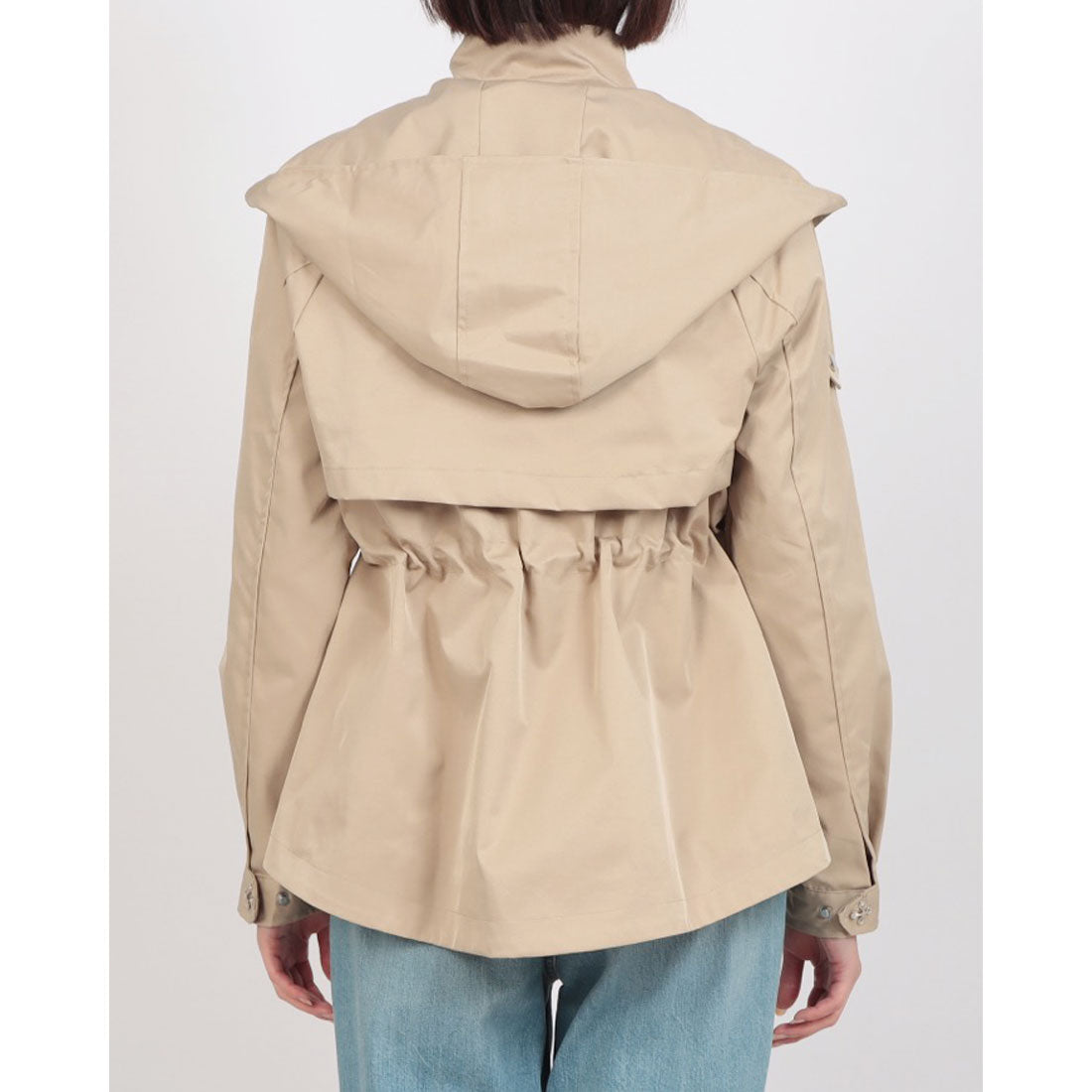 セットアップセブン SETUP7 クロップドギャザーフードジャケットKNF144 (ベージュ) ベージュ