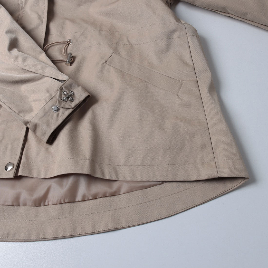 セットアップセブン SETUP7 クロップドギャザーフードジャケットKNF144 (ベージュ) ベージュ