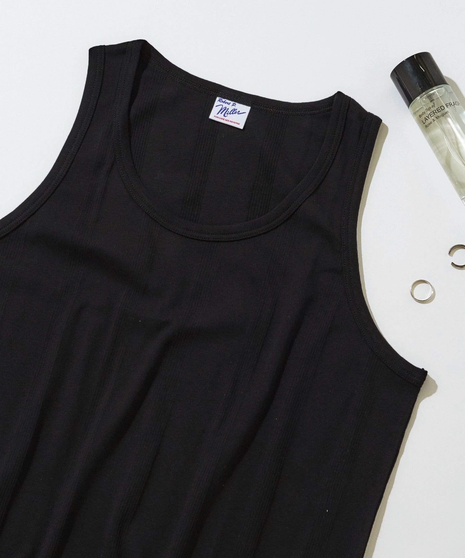 セットアップセブン SETUP7 【Robert P. Miller】パネルリブタンクトップ 140C (ブラック) ブラック
