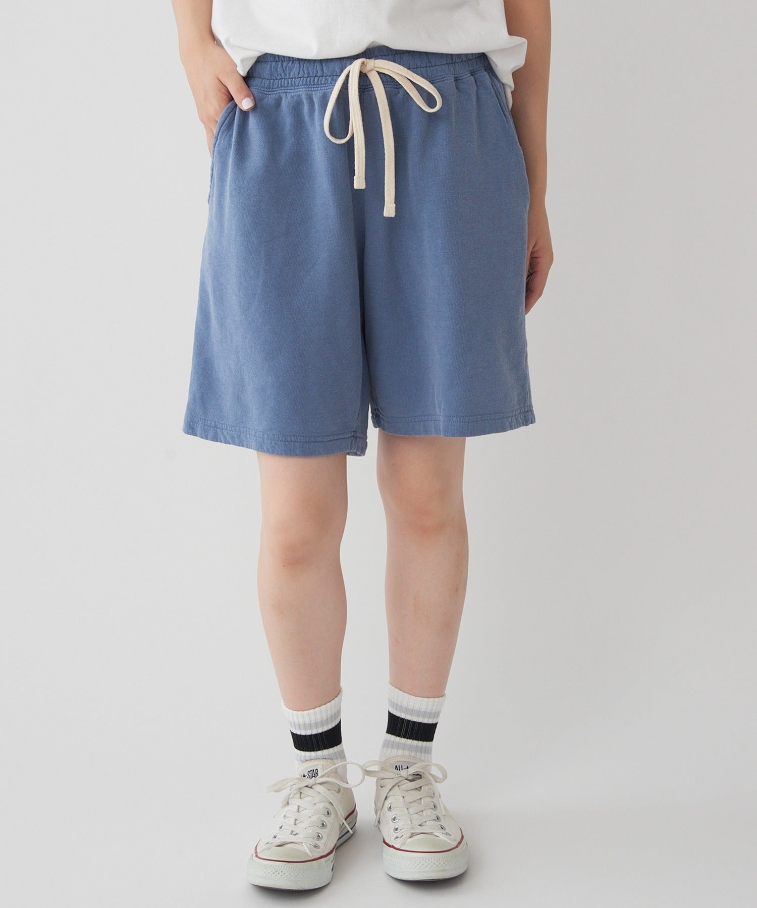 セットアップセブン SETUP7 6.4oz ガーメントダイスウェットショーツ CC1468 MURS (ブルー) ブルー