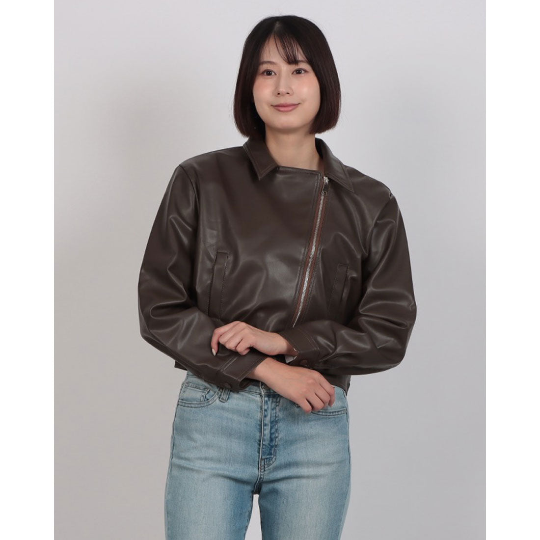 セットアップセブン SETUP7 クロップドバイカージャケット KNF (カーキ) カーキ