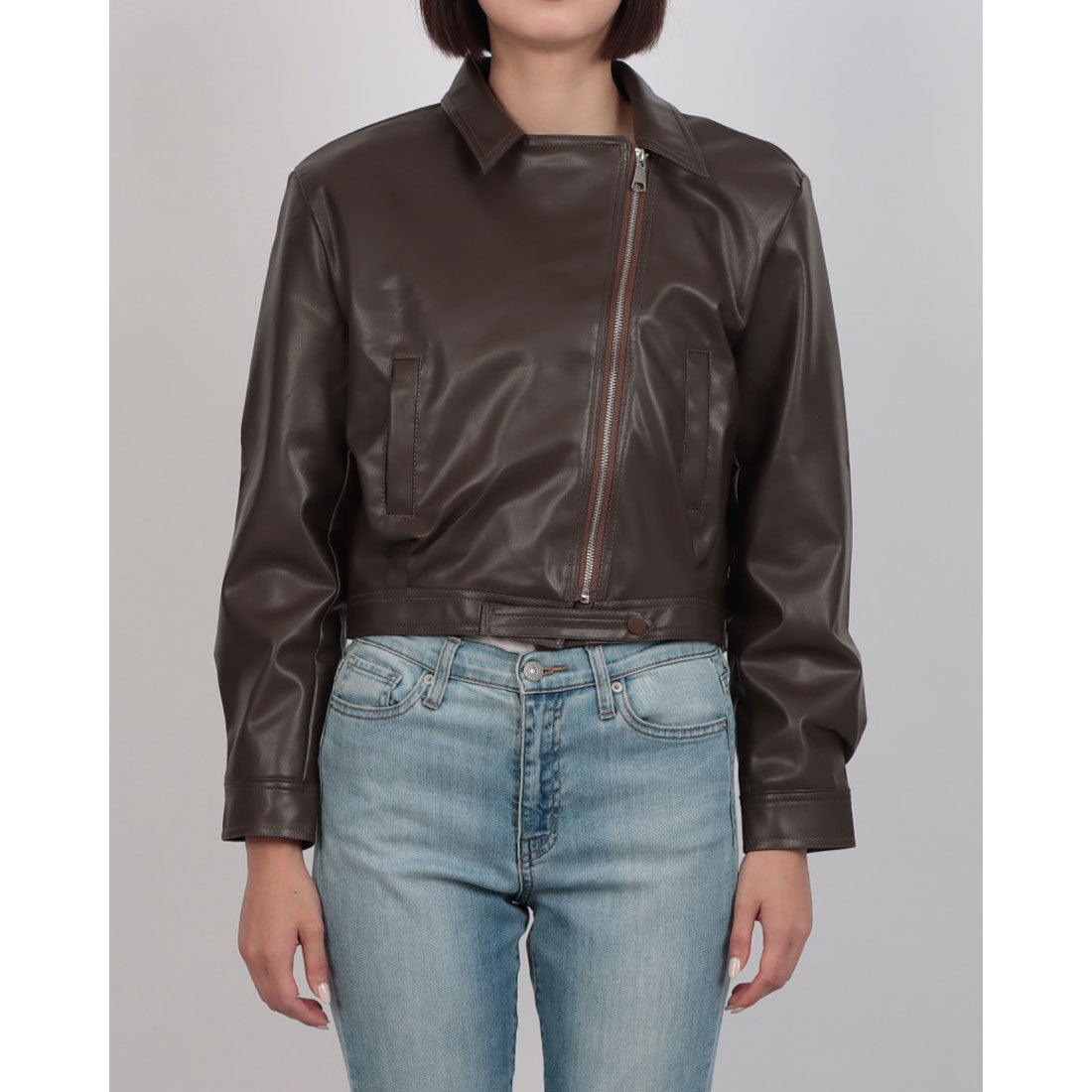 セットアップセブン SETUP7 クロップドバイカージャケット KNF (カーキ) カーキ