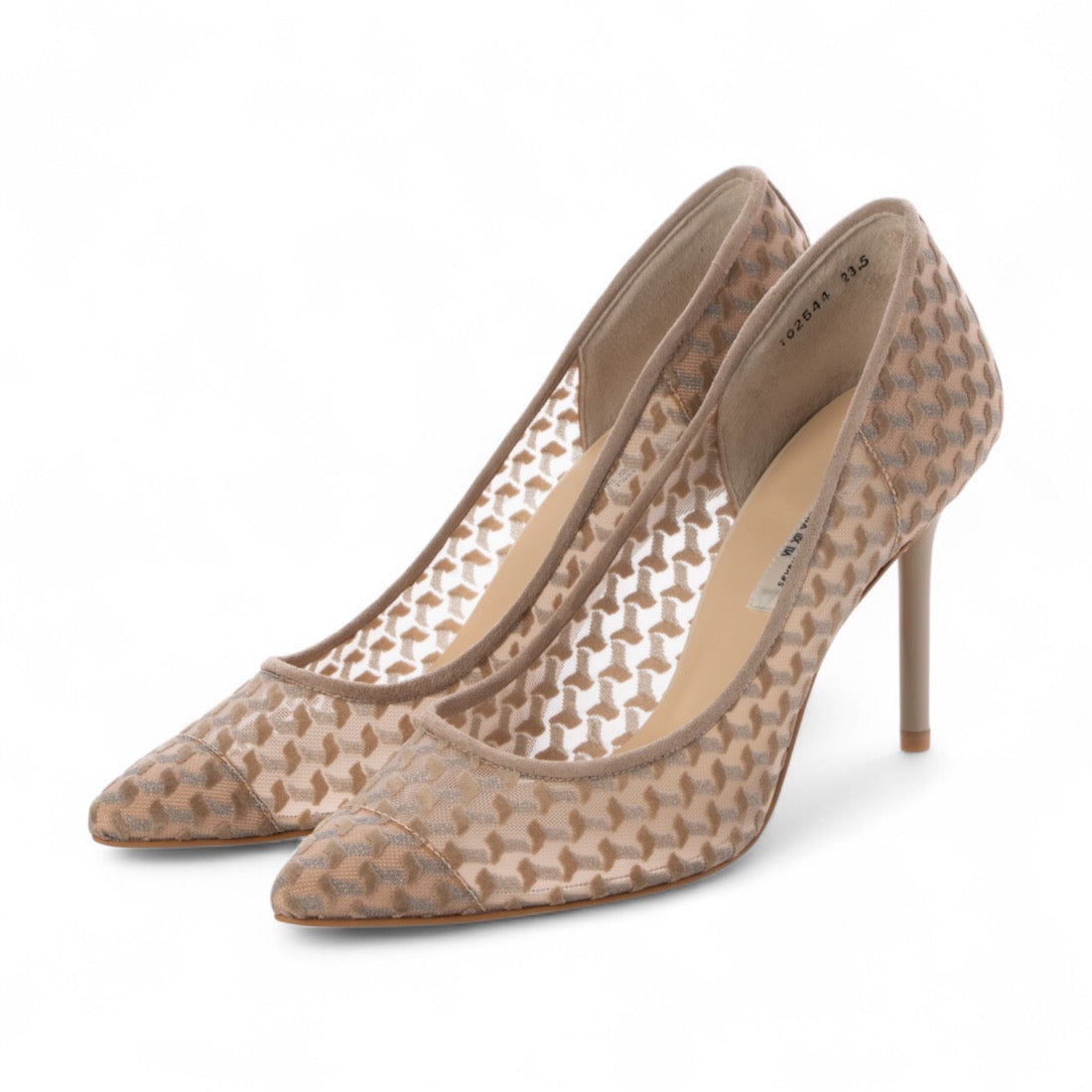 セヴン トゥエルヴ サーティ SEVEN TWELVE THIRTY スティレットヒール 柄チュールパンプス (オークコンビ) オークコンビ