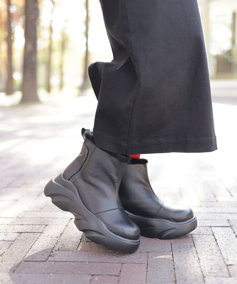 セスト SESTO インナーファーの厚底ムートンスニーカーブーツ