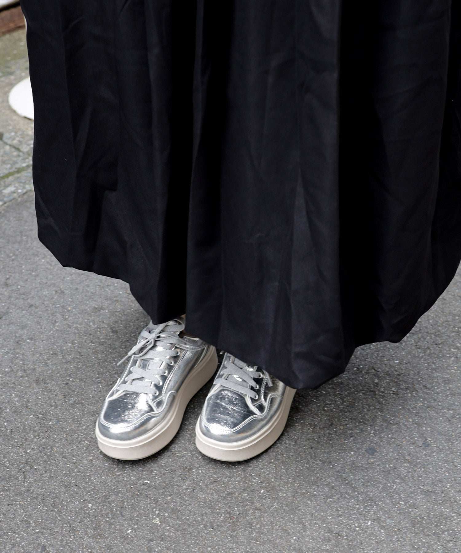 セスト SESTO 軽量厚底レースアップボリュームスニーカー (シルバー) シルバー