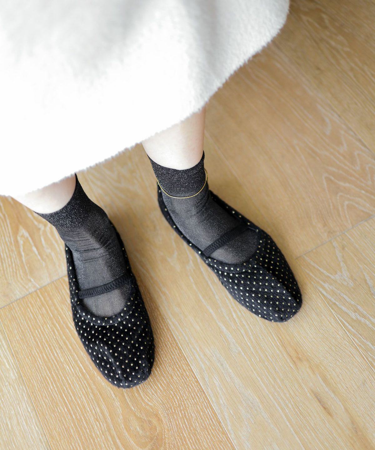 セスト SESTO タイニードットメリージェーンフラットパンプス (ブラックドット) ブラックドット