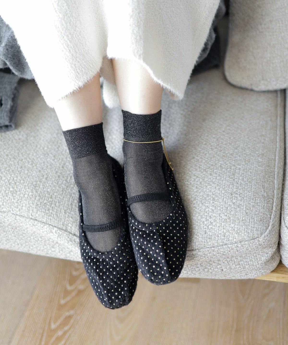 セスト SESTO タイニードットメリージェーンフラットパンプス (ブラックドット) ブラックドット