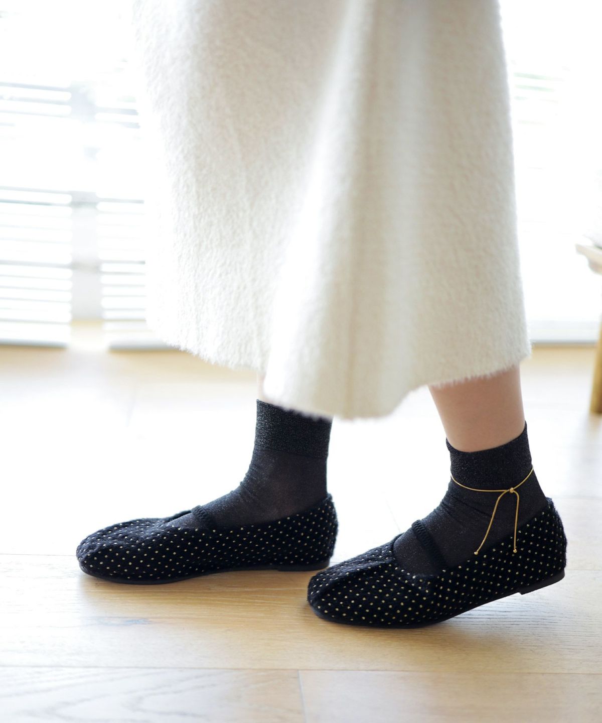 セスト SESTO タイニードットメリージェーンフラットパンプス (ブラックドット) ブラックドット