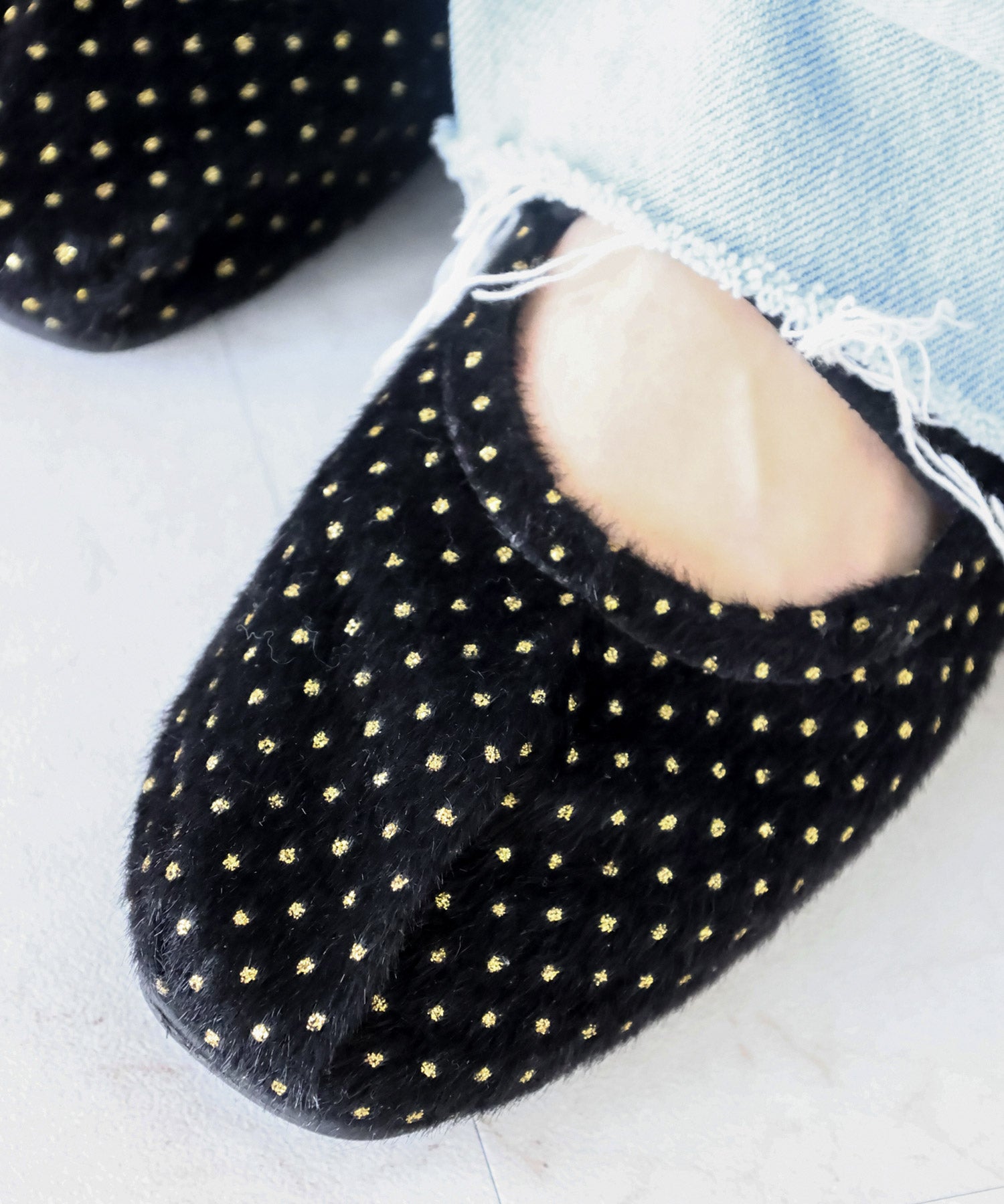 セスト SESTO タイニードットメリージェーンフラットパンプス (ブラックドット) ブラックドット