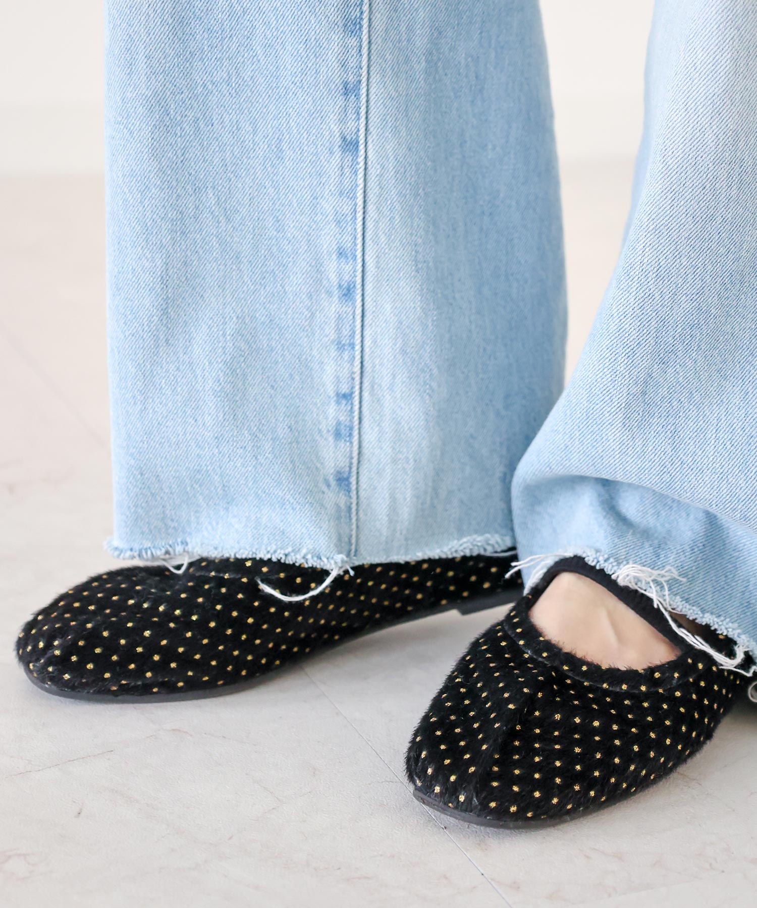 セスト SESTO タイニードットメリージェーンフラットパンプス (ブラックドット) ブラックドット