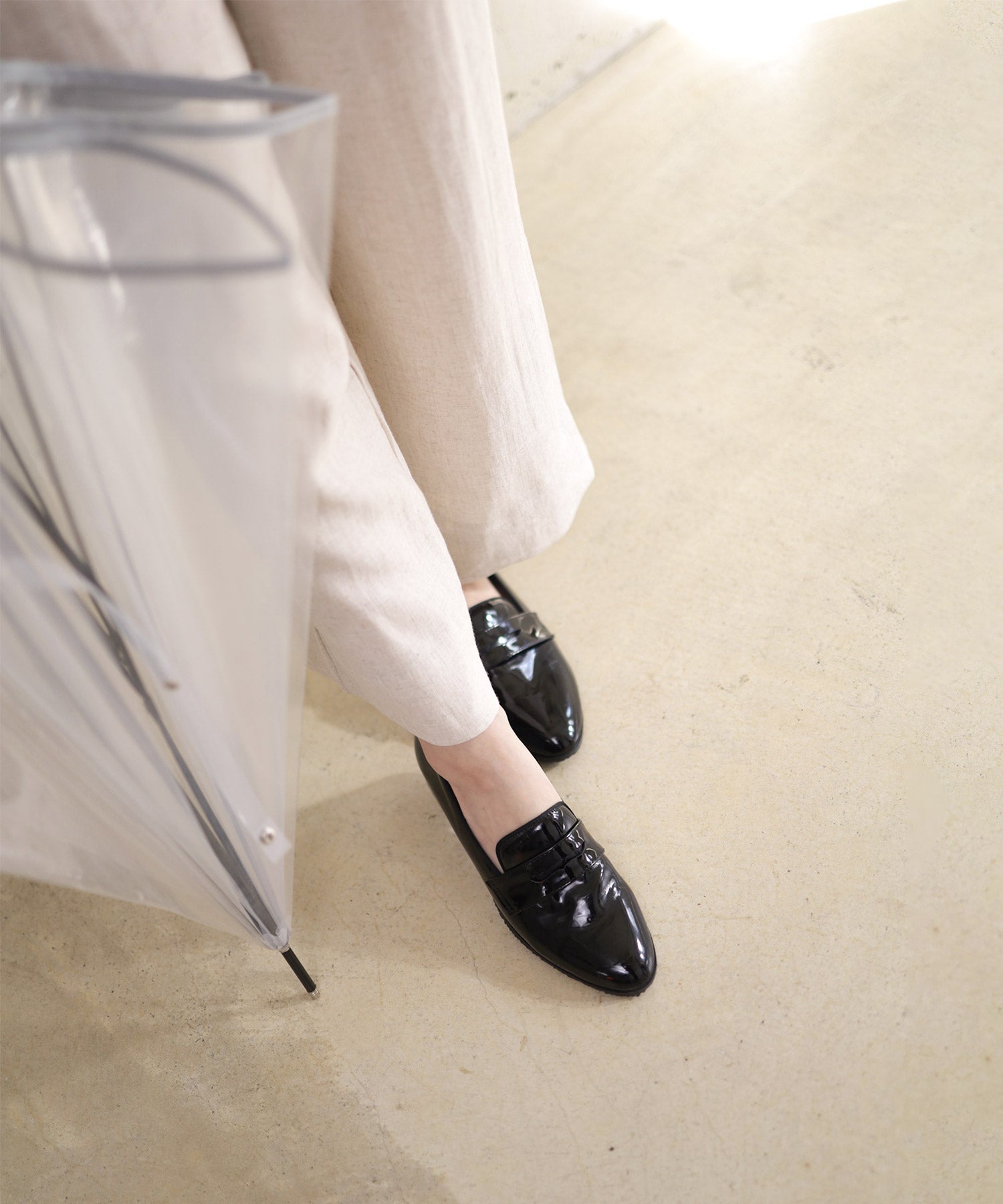 セスト SESTO 生活防水!晴雨兼用コインローファーパンプス