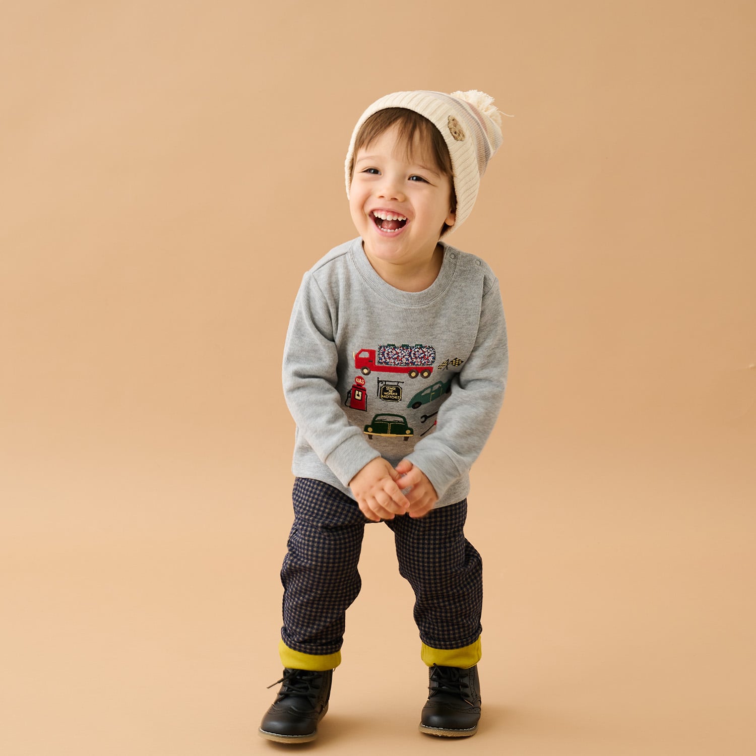 センス オブ ワンダー sense of wonder マルチボーダーニット帽 (赤) 赤