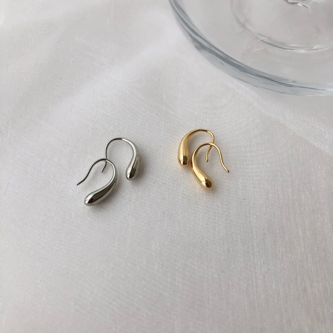 シースキー seasukii 不銹鋼水滴耳環