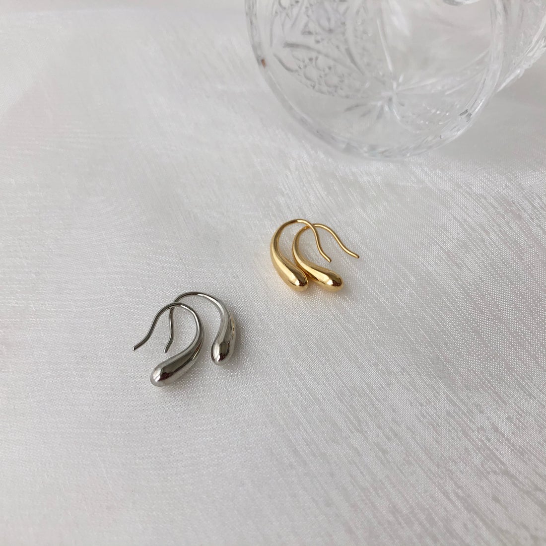 シースキー seasukii 不銹鋼水滴耳環