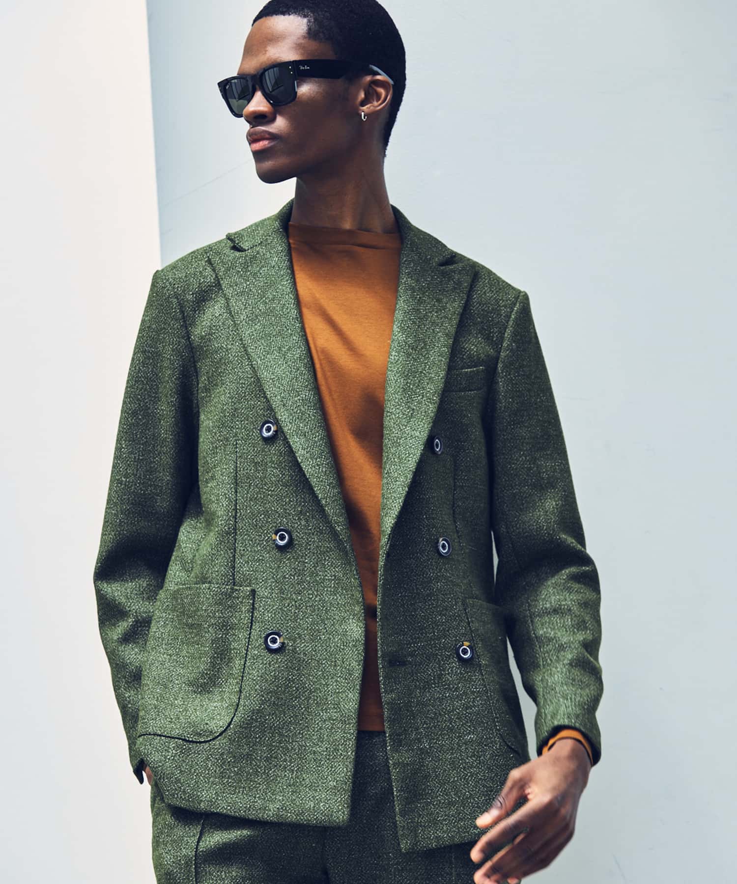 ウノ ピゥ ウノ ウグァーレ トレ リラックス 1PIU1UGUALE3 RELAX クラシックダブルジャケット (グリーン) グリーン