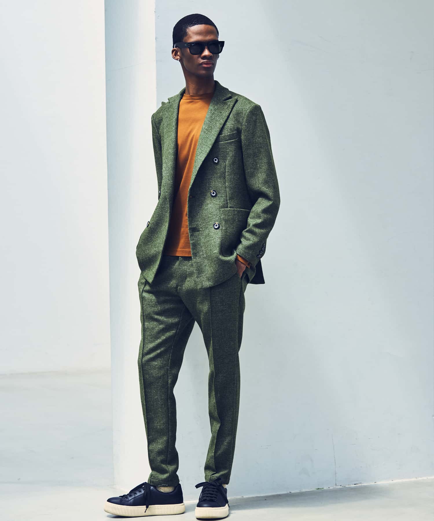 ウノ ピゥ ウノ ウグァーレ トレ リラックス 1PIU1UGUALE3 RELAX クラシックダブルジャケット (グリーン) グリーン