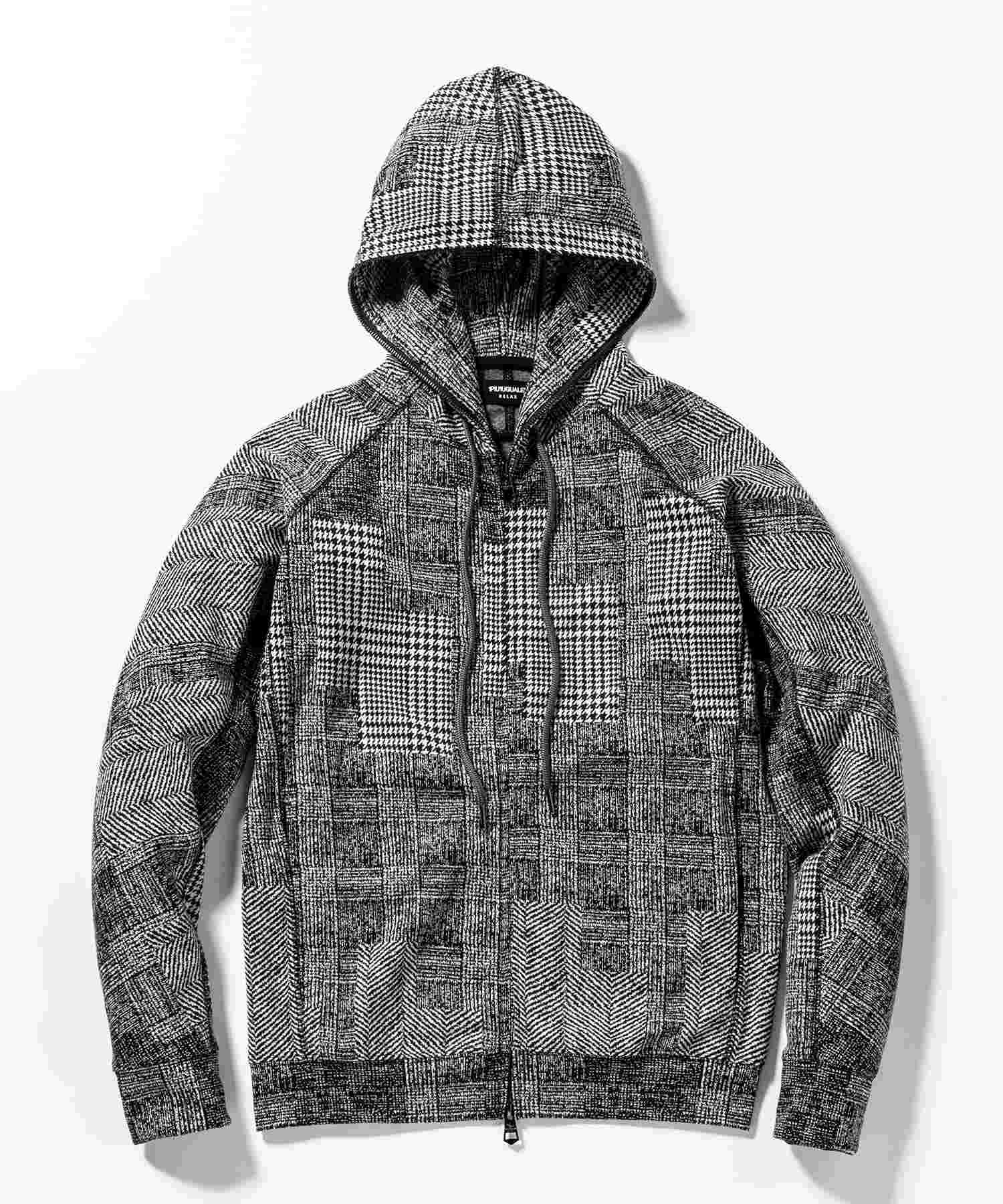 ウノ ピゥ ウノ ウグァーレ トレ リラックス 1PIU1UGUALE3 RELAX 1PIU1UGUALE3 RELAXハウンドトゥースジャガードパーカー