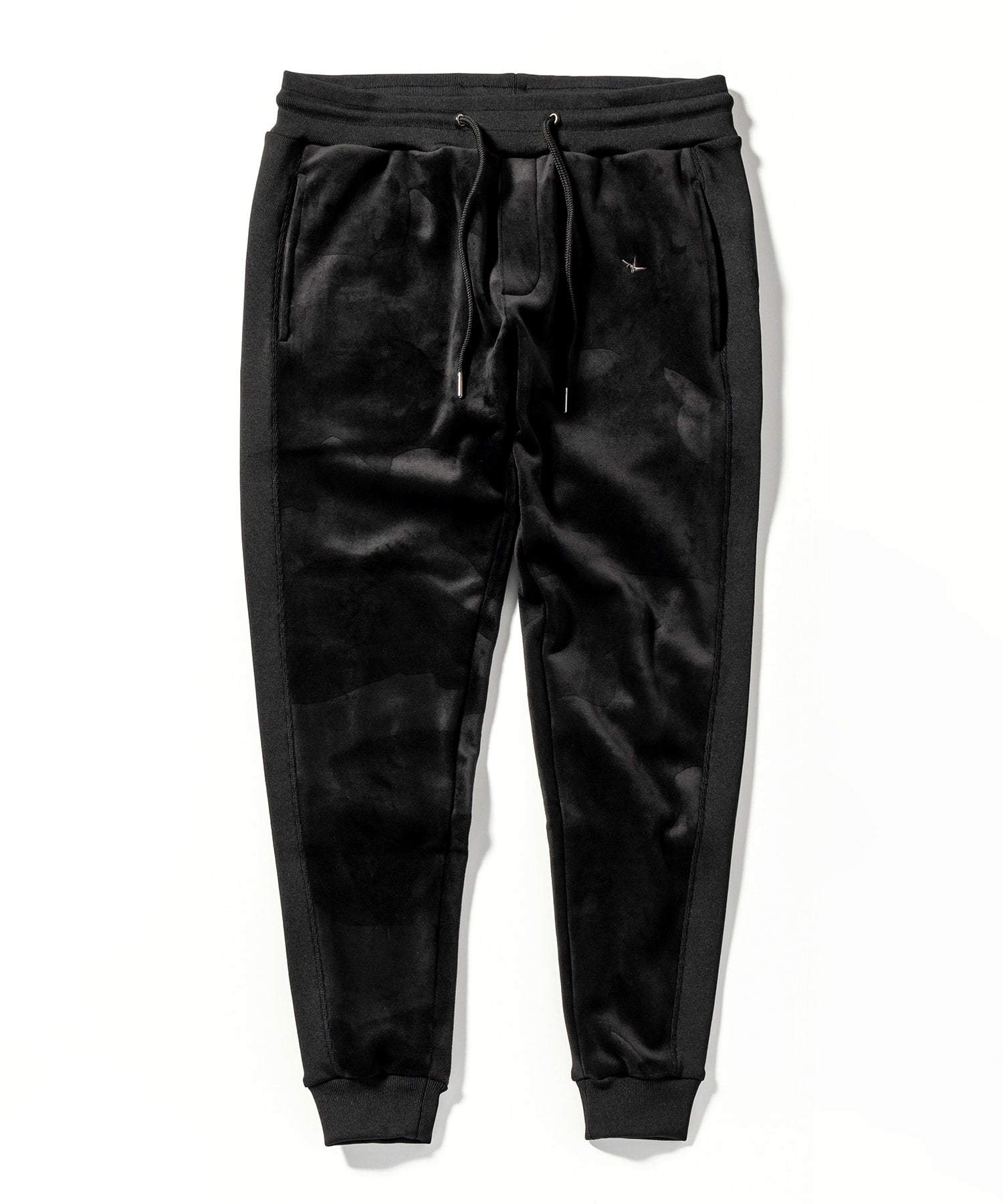 ウノ ピゥ ウノ ウグァーレ トレ リラックス 1PIU1UGUALE3 RELAX カモ柄ベロアロングパンツ (ブラック) ブラック