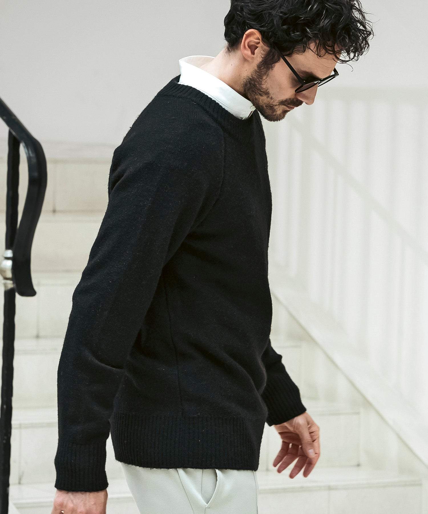 ウノ ピゥ ウノ ウグァーレ トレ リラックス 1PIU1UGUALE3 RELAX クルーネックベーシックニット 【雑誌LEON掲載】