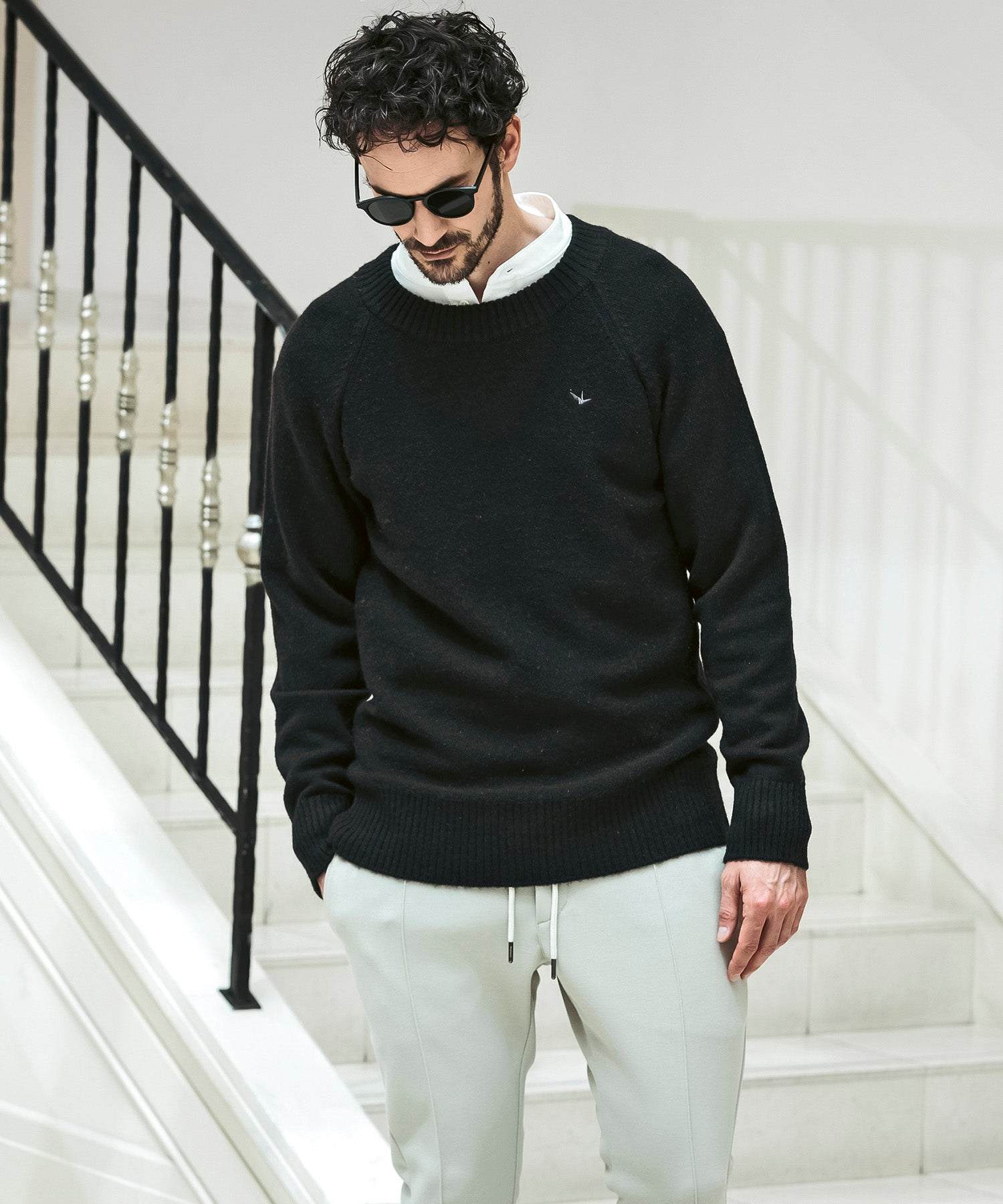 ウノ ピゥ ウノ ウグァーレ トレ リラックス 1PIU1UGUALE3 RELAX クルーネックベーシックニット 【雑誌LEON掲載】