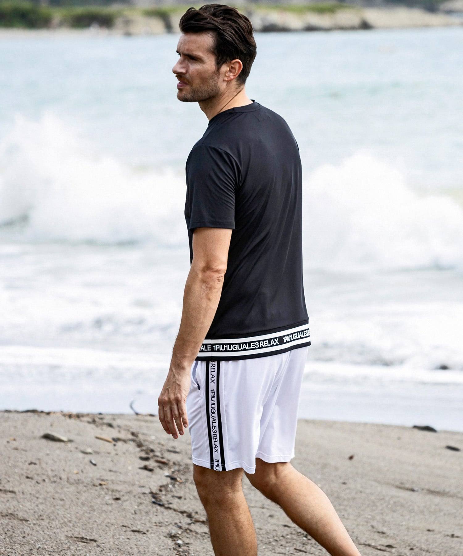 Uno Piu Uno Uguale Tre Relax Hem Logo Short Sleeve Rash Guard Short Sleeve T-Shirt