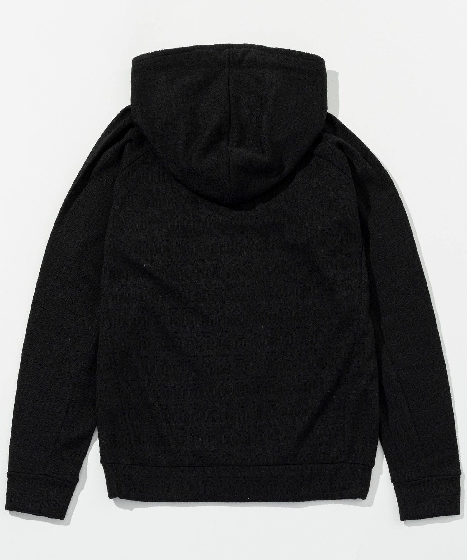 ウノ ピゥ ウノ ウグァーレ トレ リラックス 1PIU1UGUALE3 RELAX ブラックジャガード ストレッチ ジップアップパーカー (軽量/通気性) (ブラック) ブラック