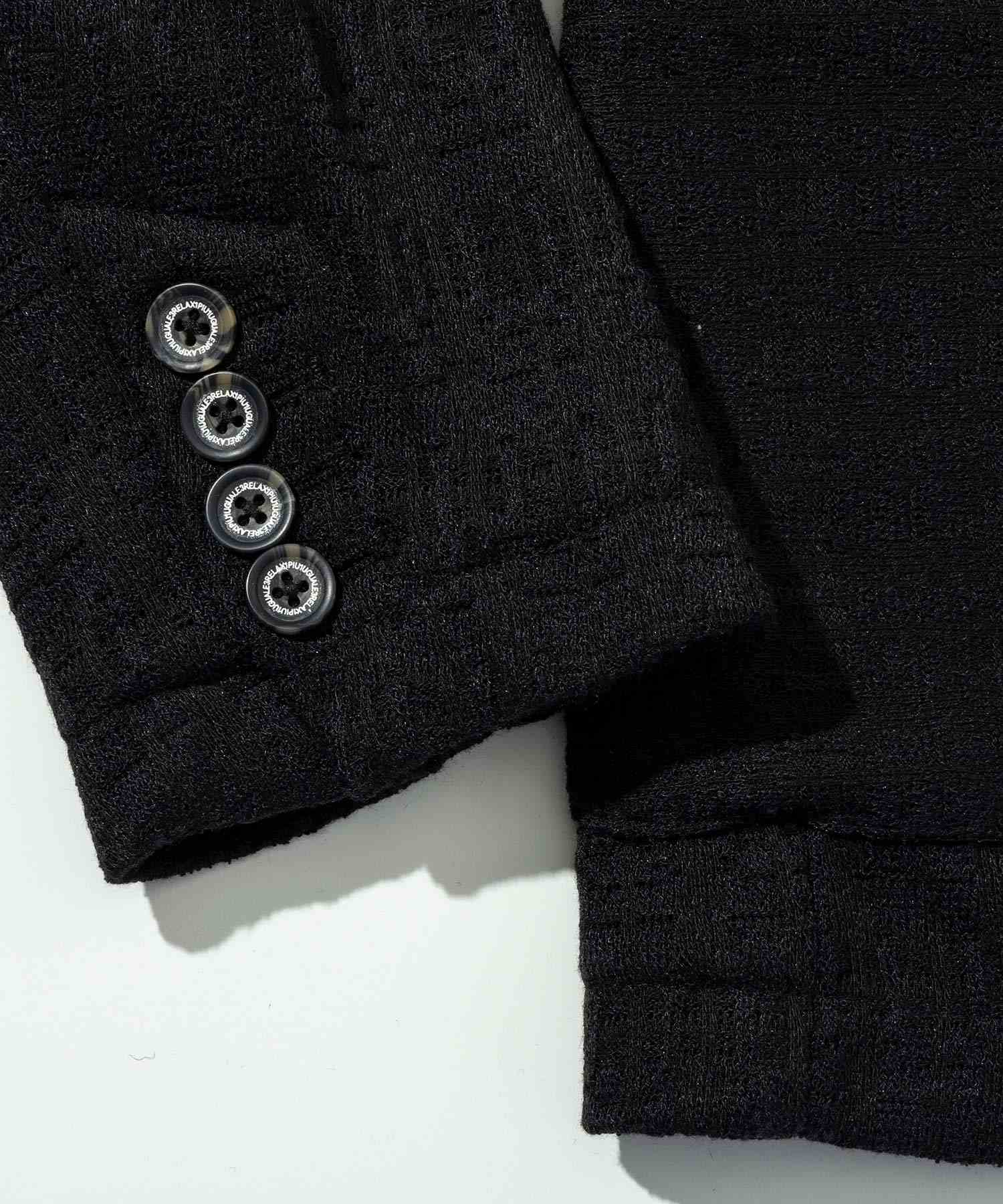 ウノ ピゥ ウノ ウグァーレ トレ リラックス 1PIU1UGUALE3 RELAX ブラックジャガード ストレッチ ジャケット (軽量/通気性) (ブラック) ブラック